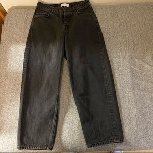 Asos Design Wide Leg Jeans Washed Black